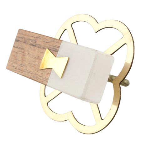 Rectangle Stone And Wooden Long Cabinet Knobs